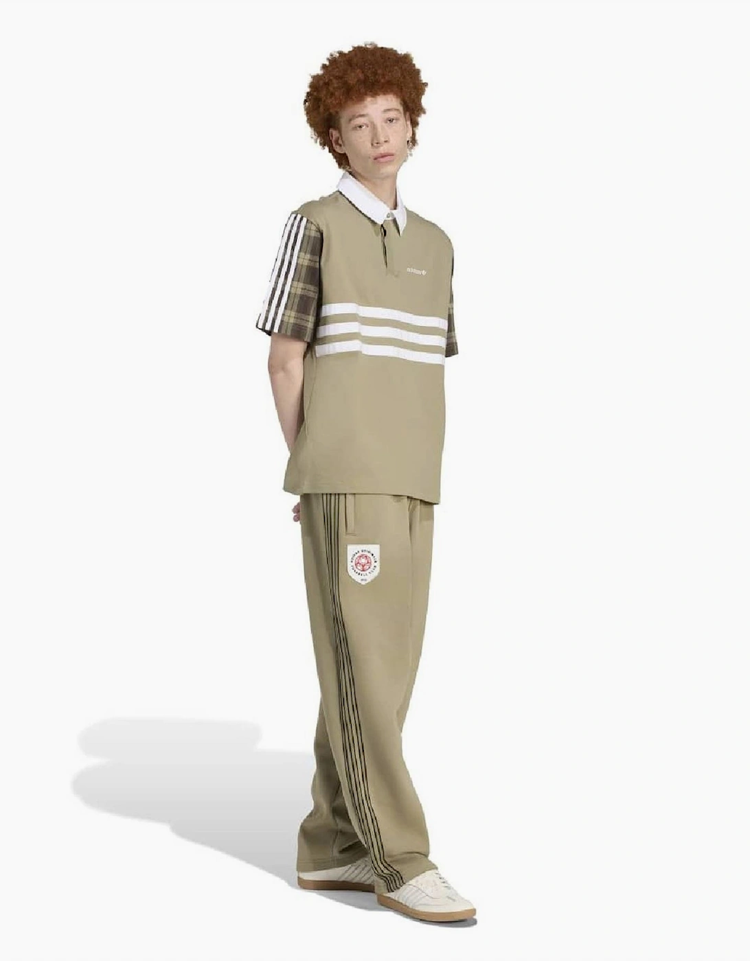 Stripe Mid Rise Straight Leg Athletic Pants