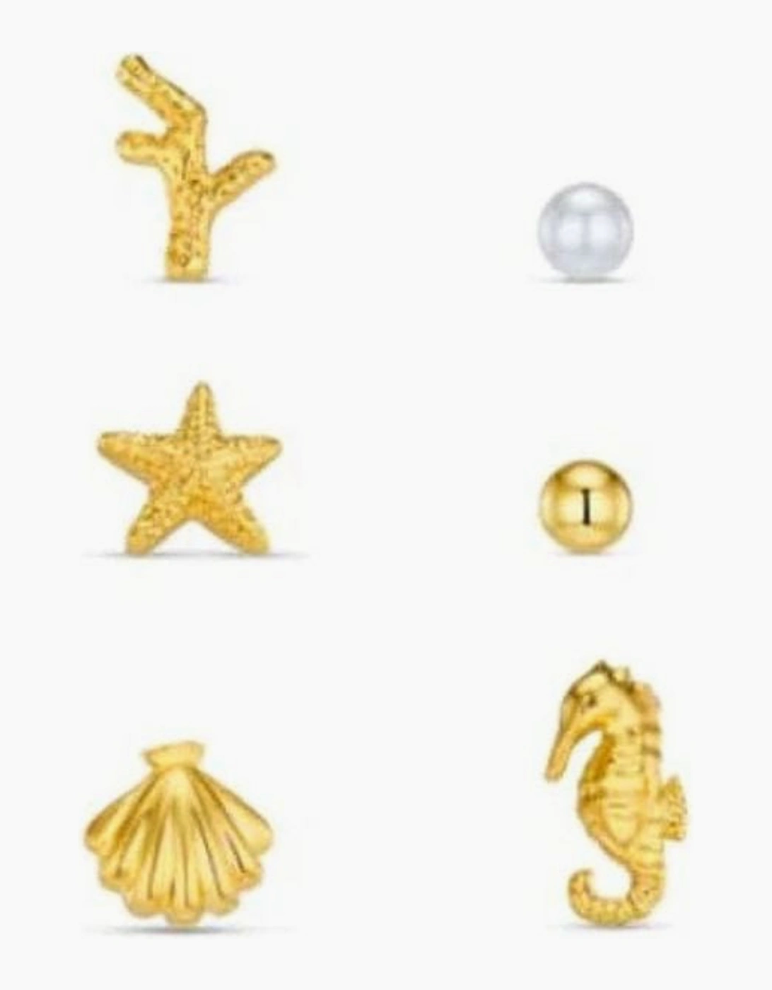 Mixed Seaside Earrings Stud pack Orelia - Silver/Yellow