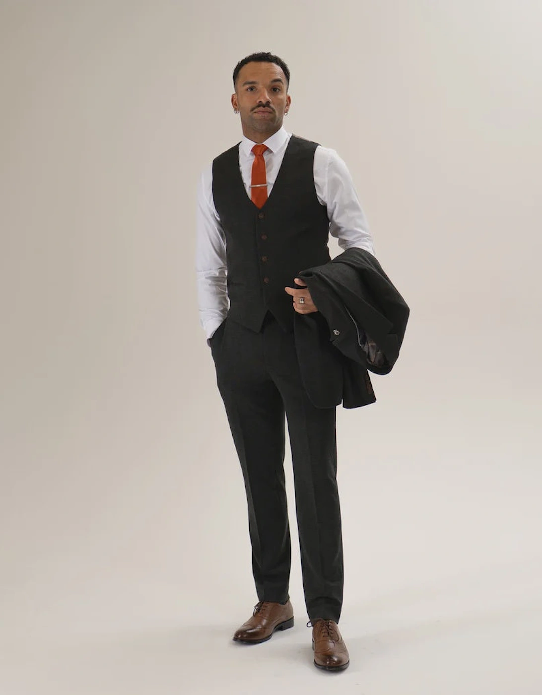 Charles Grey Arthur Check Waistcoat - Olive Green