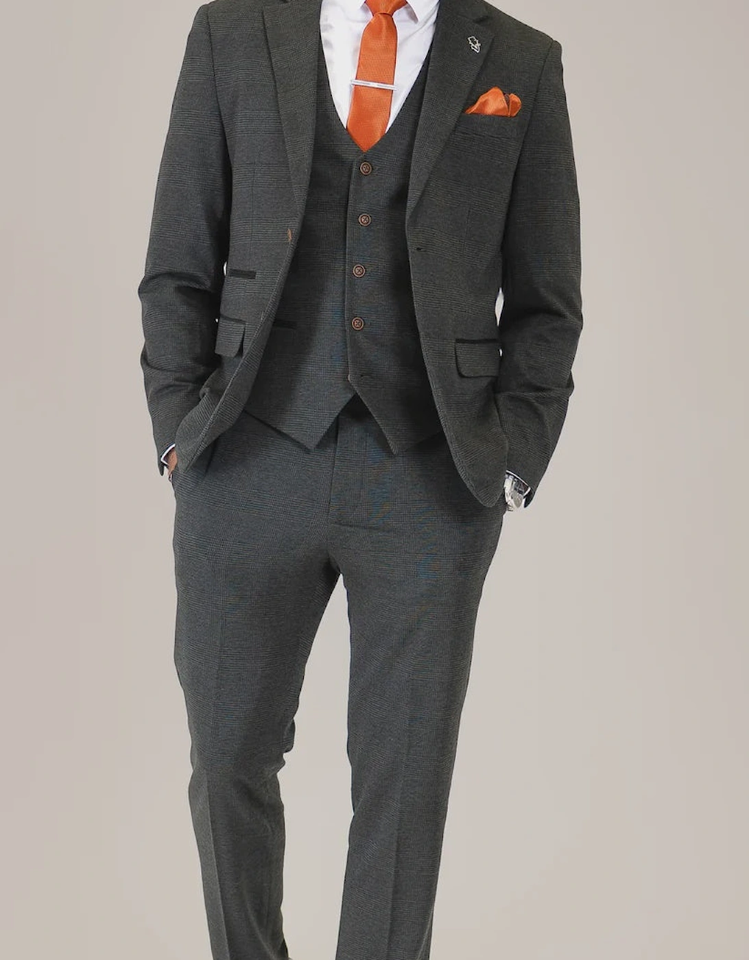 Charles Grey Arthur Check Blazer - Olive Green