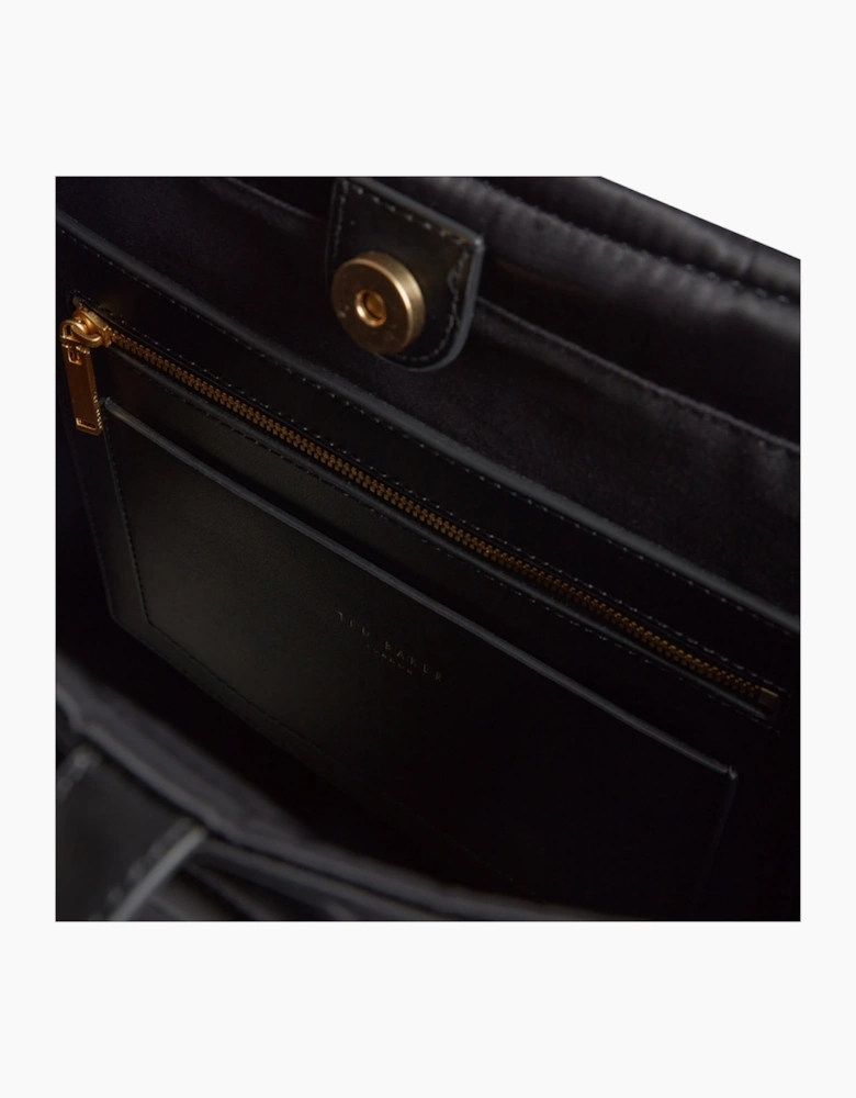 Ted Baker Halsea TB Script Padded Nylon Medium Black Bag