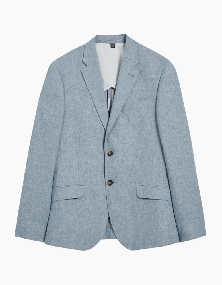 Ted Baker Damaskj Slim Cotton Linen Blue Blazer Jacket