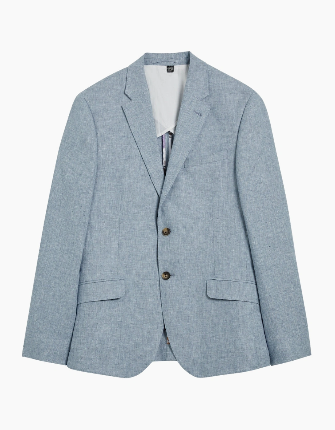 Ted Baker Damaskj Slim Cotton Linen Blue Blazer Jacket