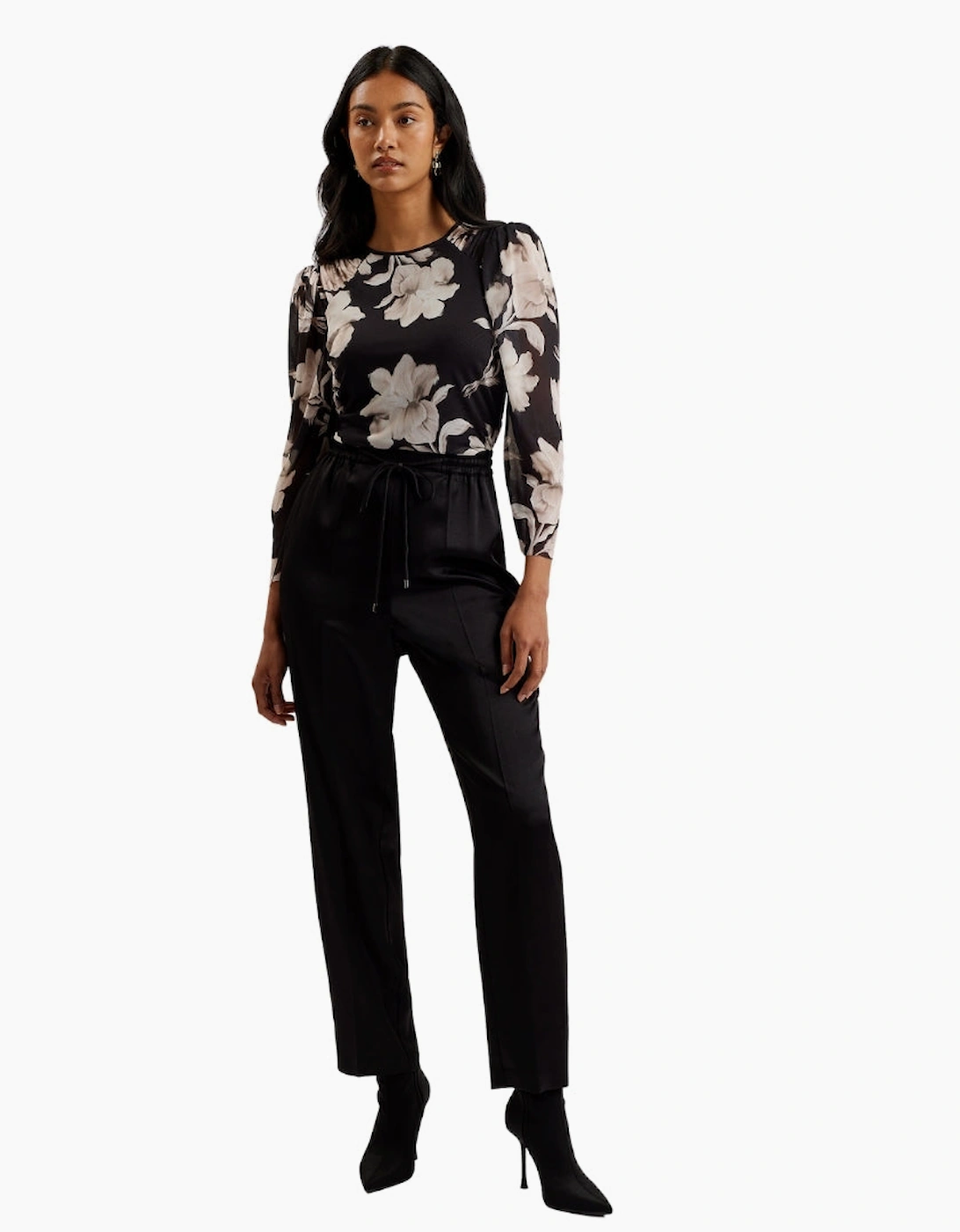 Ted Baker Natori Satin Slim Taper Black Jogger