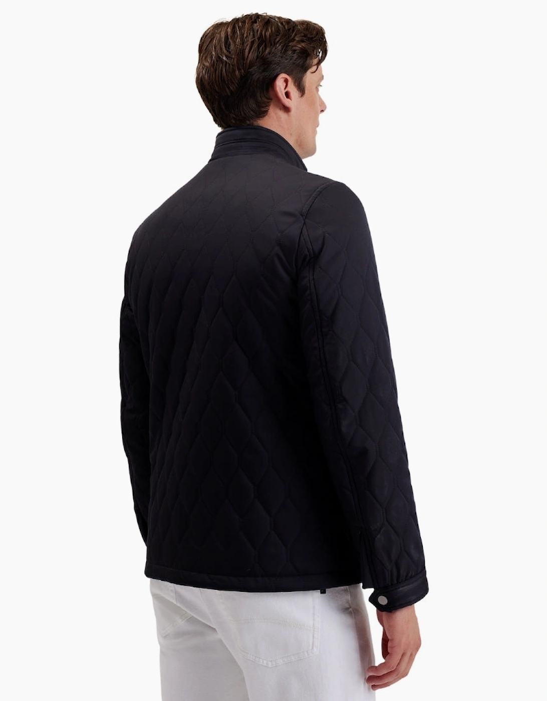 Ted Baker Zampa Quilted Funnel Navy Jacket