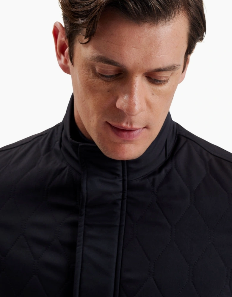 Ted Baker Zampa Quilted Funnel Navy Jacket