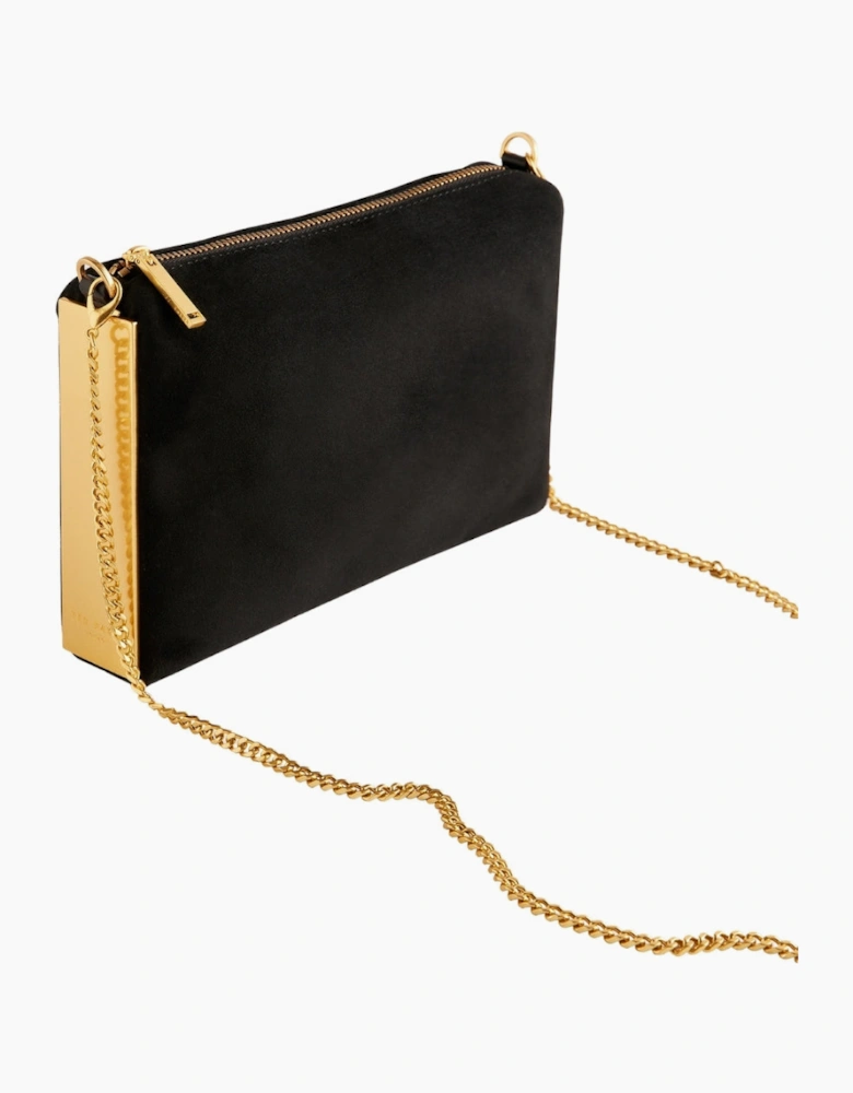 Ted Baker Jeiner Bar Detail Suede Black Crossbody Bag