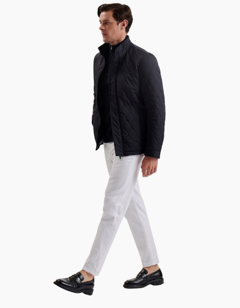 Ted Baker Zampa Quilted Funnel Navy Jacket