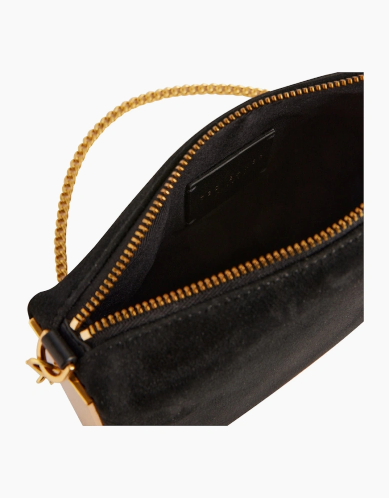 Ted Baker Jeiner Bar Detail Suede Black Crossbody Bag