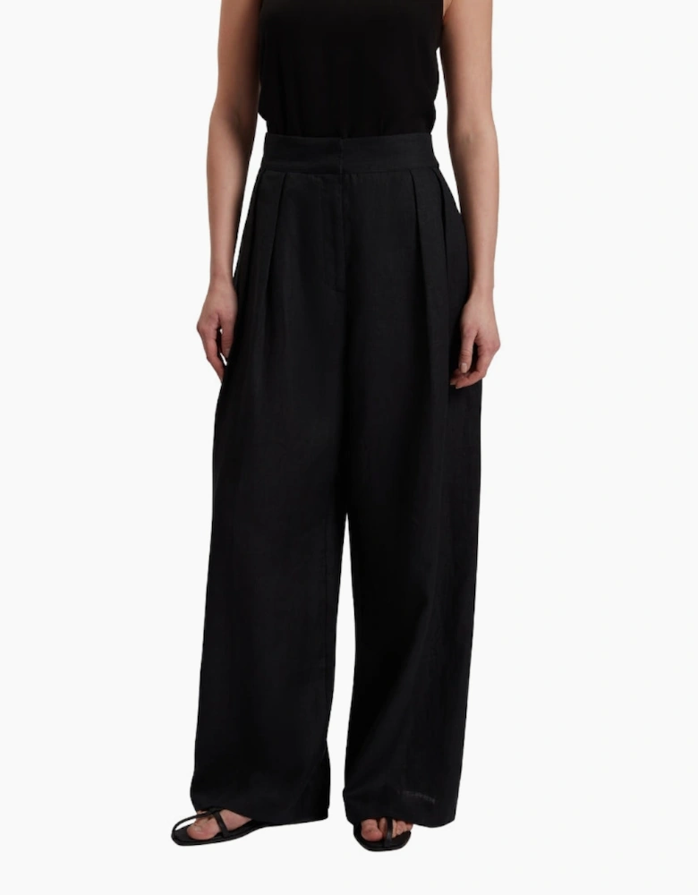 Ted Baker Kyfaat Tailored Linen High Waisted Black Trousers