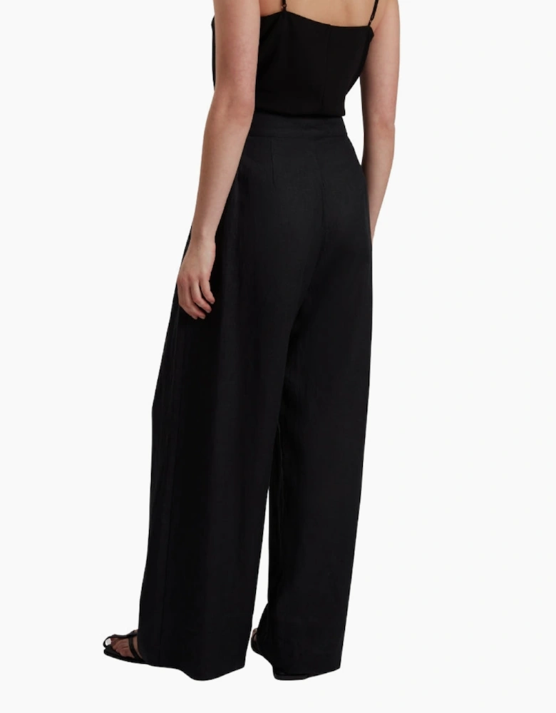 Ted Baker Kyfaat Tailored Linen High Waisted Black Trousers