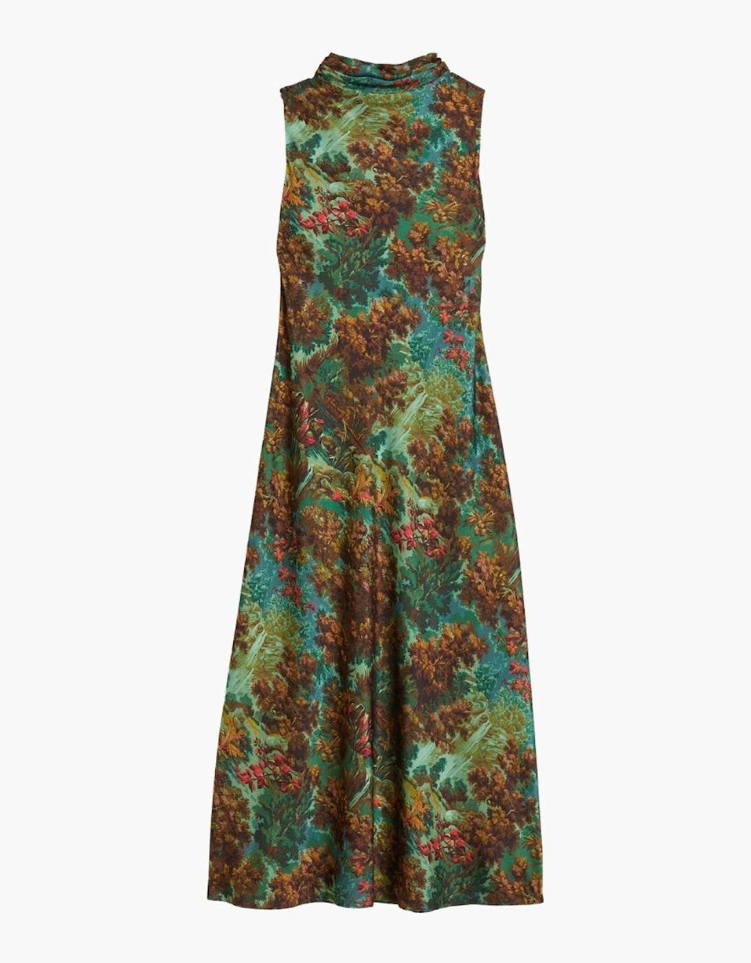 Ted Baker Women's Ted Baker Eyva Printed Cowl Neck Midi Green Slip Dress
