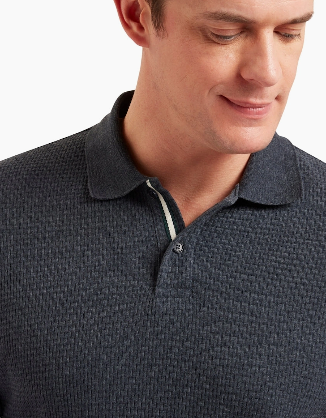 Ted Baker Redman Regular Textured Navy Polo Shirt