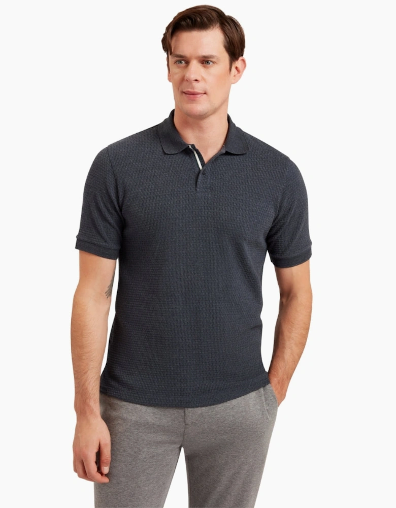 Ted Baker Redman Regular Textured Navy Polo Shirt