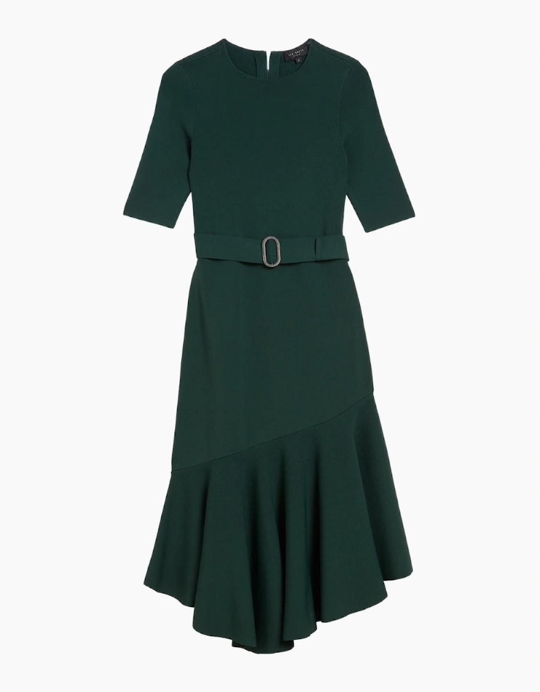 Ted Baker Samalee Knitted Flippy Dark Green Skirt Midi Dress