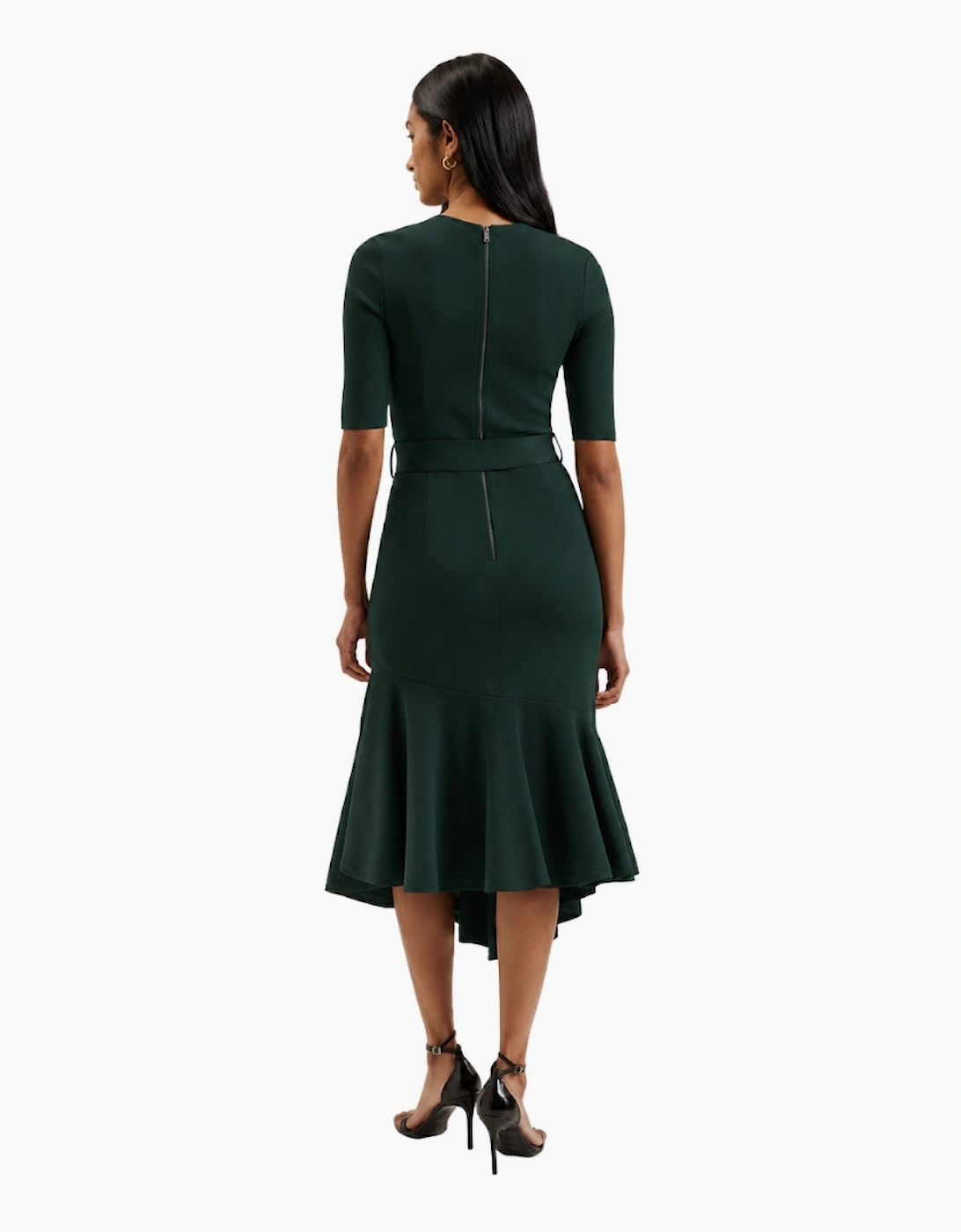 Ted Baker Samalee Knitted Flippy Dark Green Skirt Midi Dress
