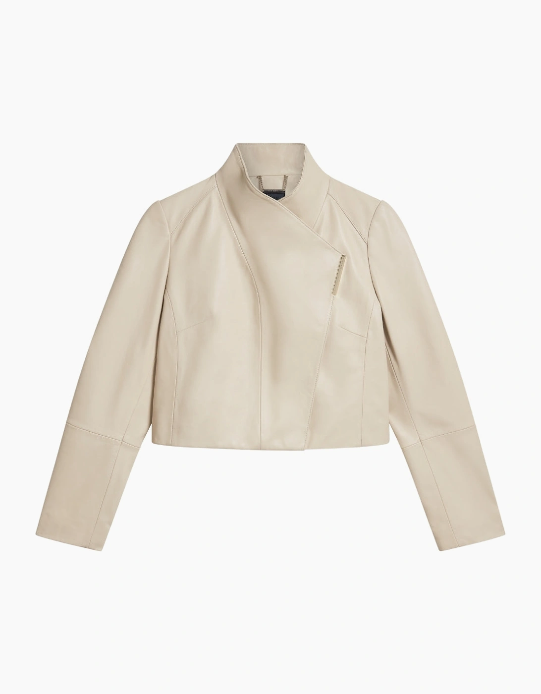 Ted Baker Women's Ted Baker Riyoze Leather Cropped Ivory Wrap Jacket - Tan