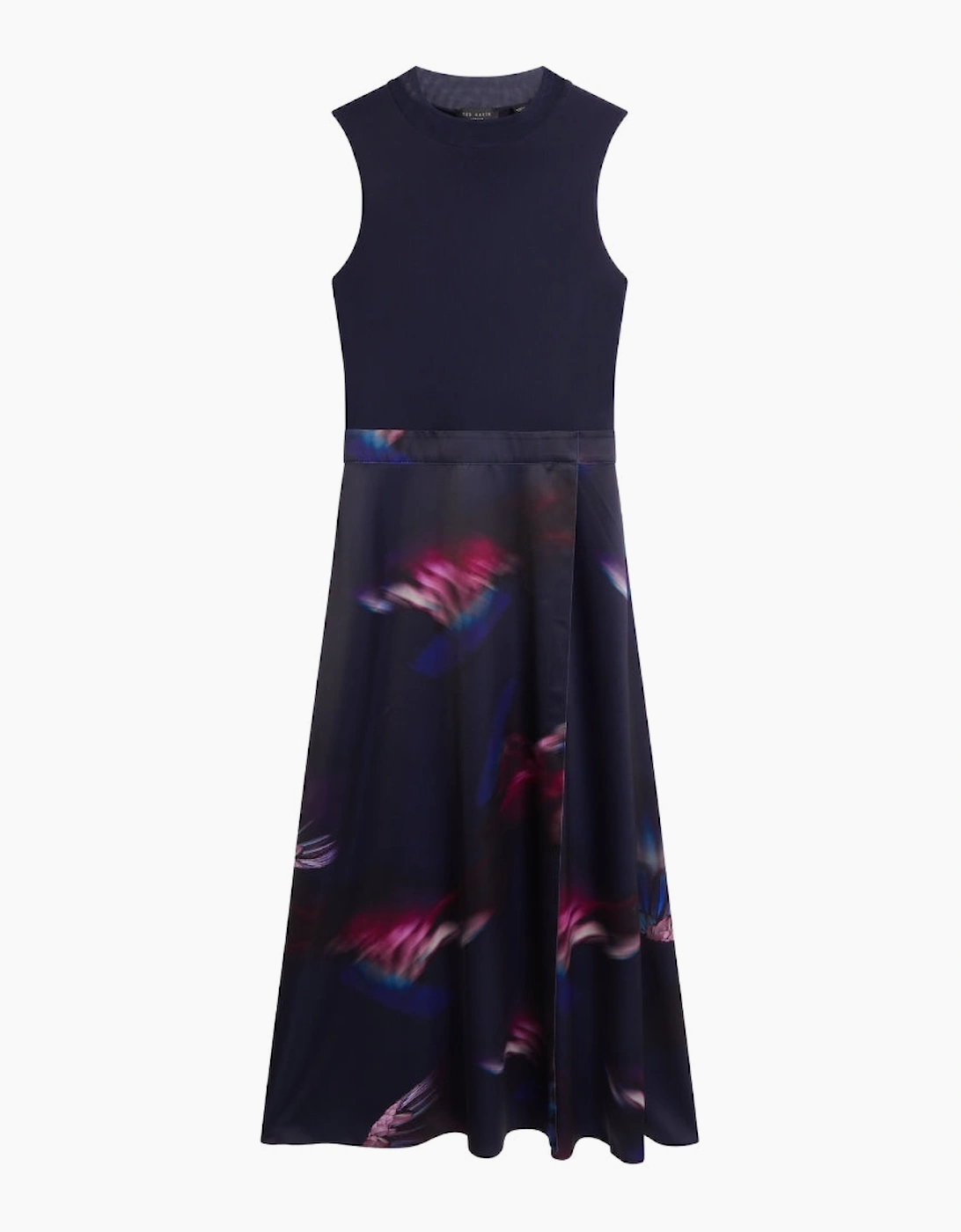 Ted Baker Marlyee Jersey High Neck Top Navy Printed Dress