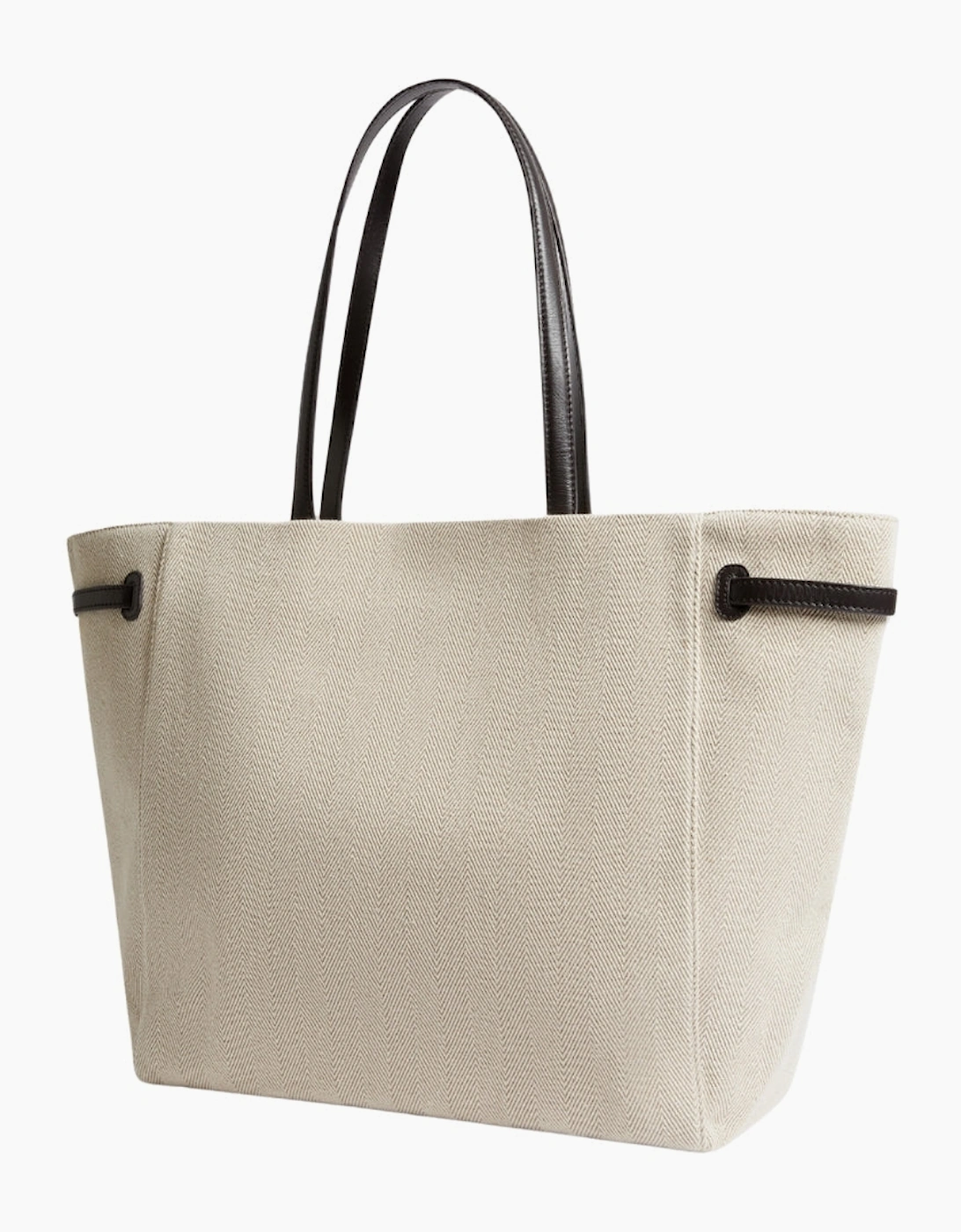Ted Baker Tafanie Belted Herringbone Canvas Large Ivory Tote Bag