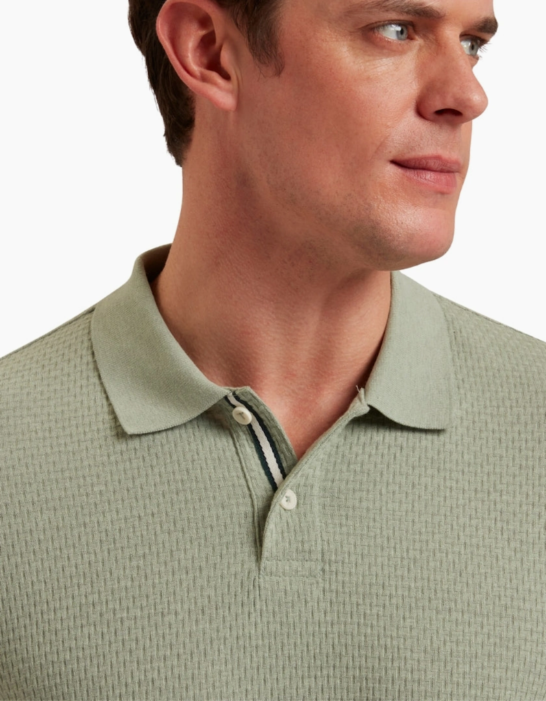 Ted Baker Redman Regular Textured Green Polo Shirt