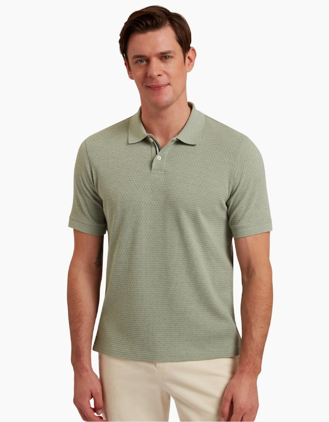 Ted Baker Redman Regular Textured Green Polo Shirt