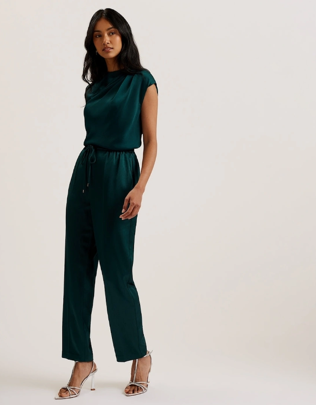 Ted Baker Natori Satin Slim Taper Green Joggers