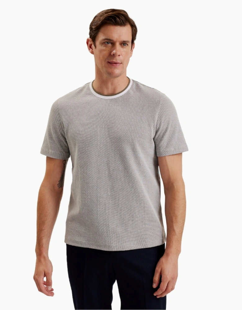 Ted Baker Arlon Regular Fit Textured Olive T-Shirt