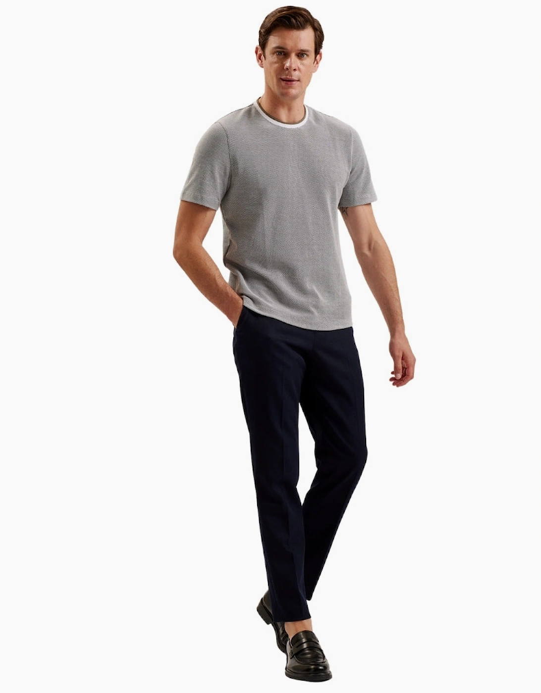 Ted Baker Arlon Regular Fit Textured Olive T-Shirt