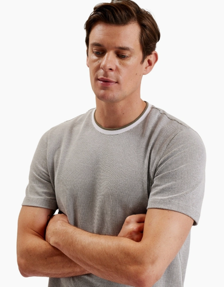 Ted Baker Arlon Regular Fit Textured Olive T-Shirt