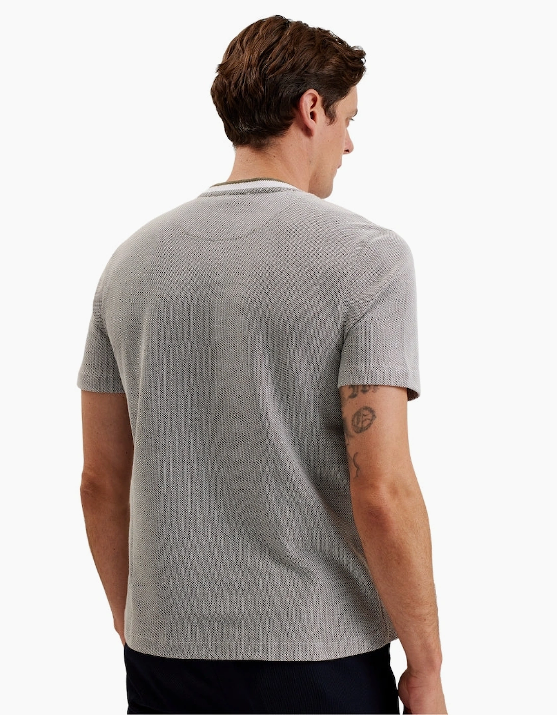 Ted Baker Arlon Regular Fit Textured Olive T-Shirt