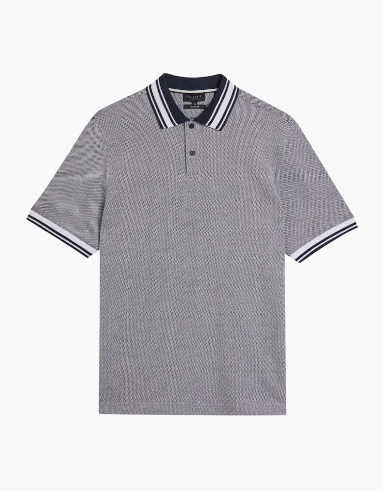 Ted Baker Phenes Regular Fit Textured Navy Polo Shirt