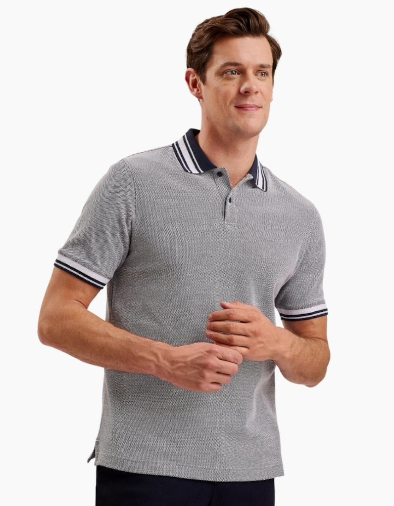 Ted Baker Phenes Regular Fit Textured Navy Polo Shirt