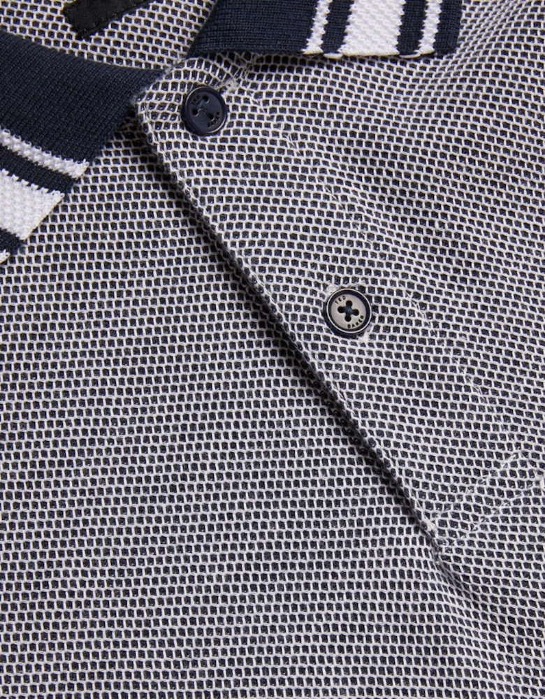 Ted Baker Phenes Regular Fit Textured Navy Polo Shirt