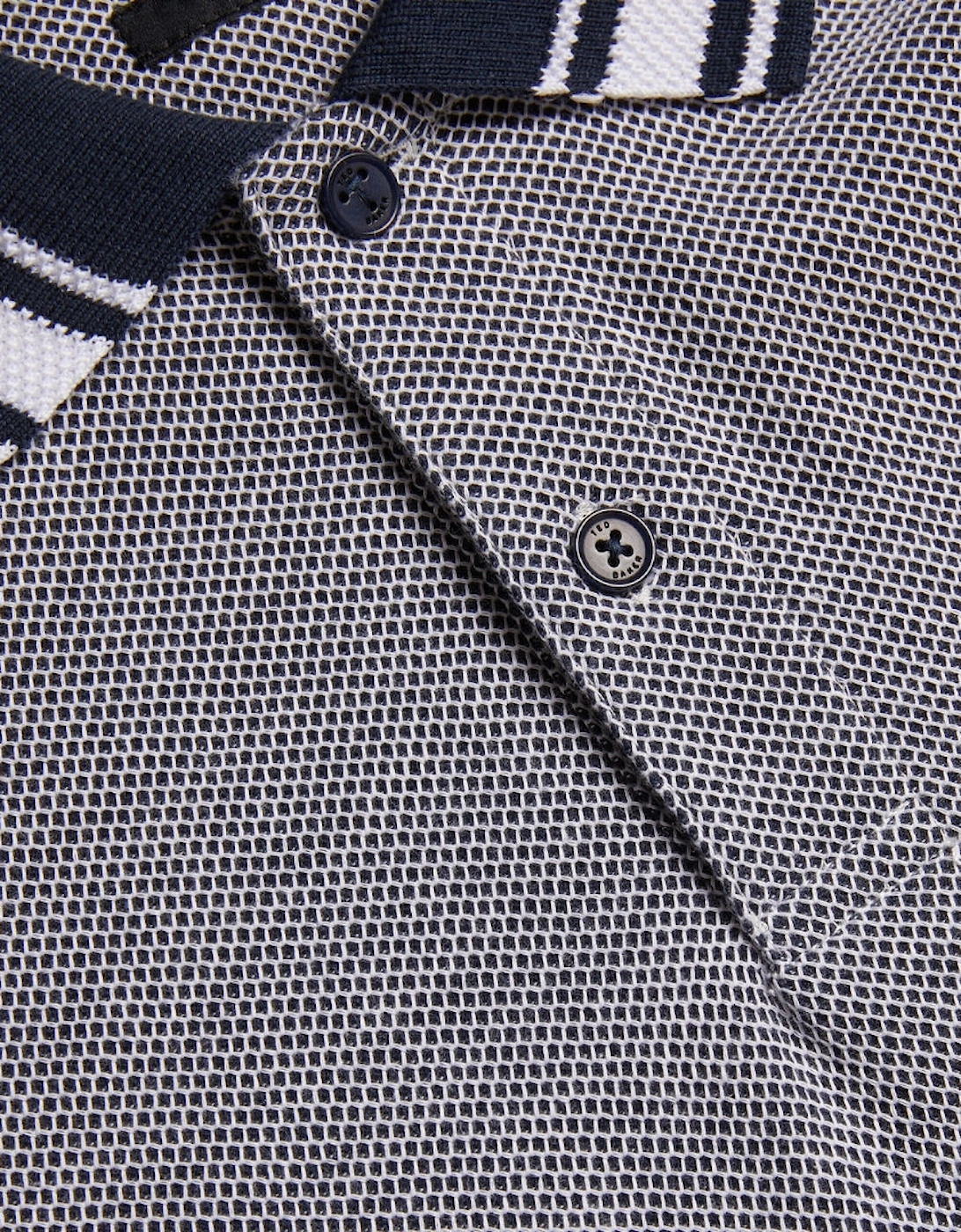 Ted Baker Phenes Regular Fit Textured Navy Polo Shirt