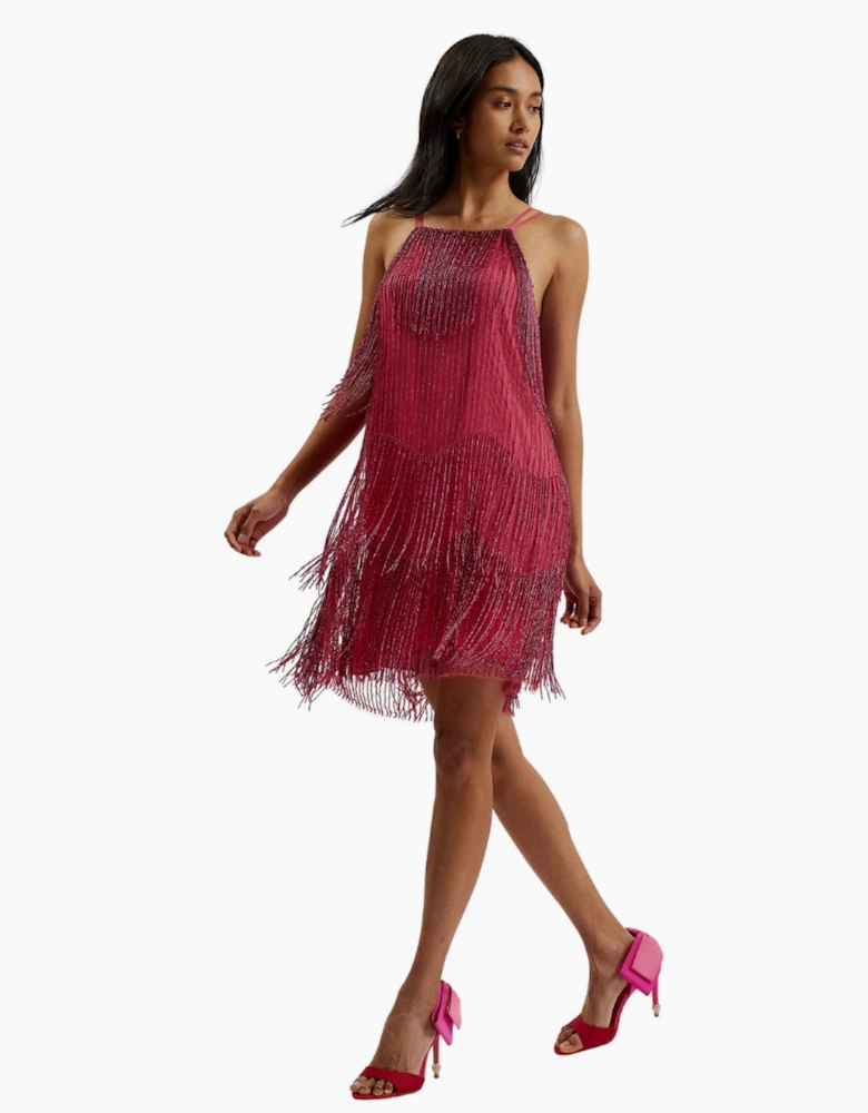 Ted Baker Diveria Pink Mini Dress With Tassels