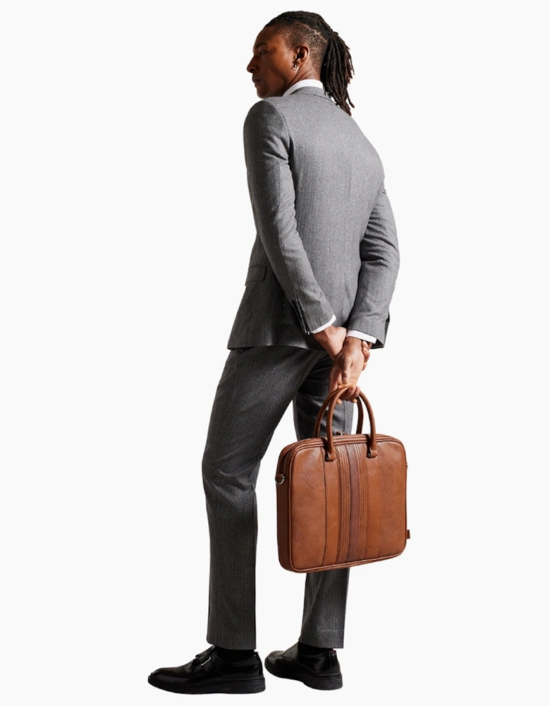 Ted Baker Never Striped PU Brown Document Bag