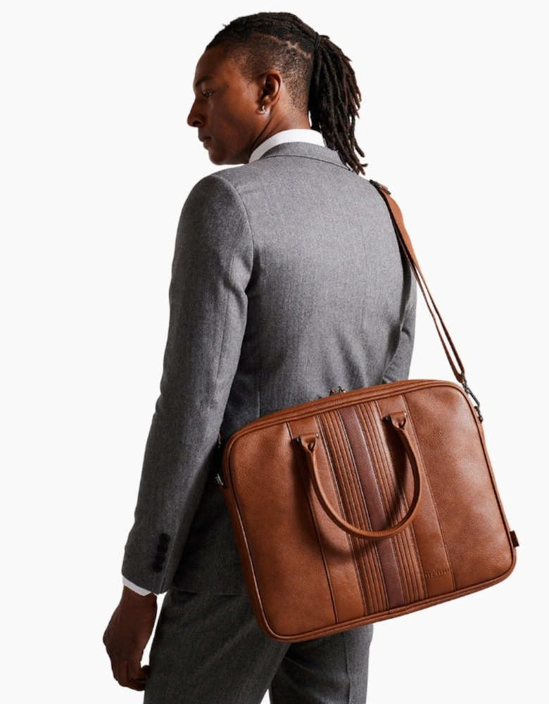 Ted Baker Never Striped PU Brown Document Bag