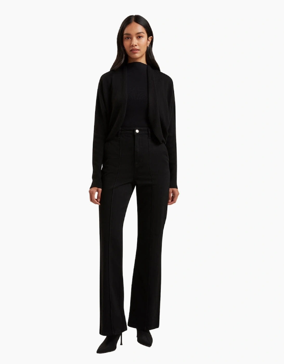 Ted Baker Gabrlaa Circular Knit Cropped Shrug Black Cardigan