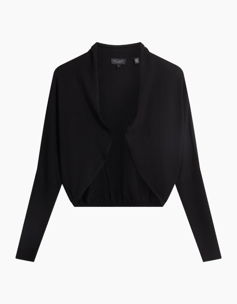 Ted Baker Gabrlaa Circular Knit Cropped Shrug Black Cardigan