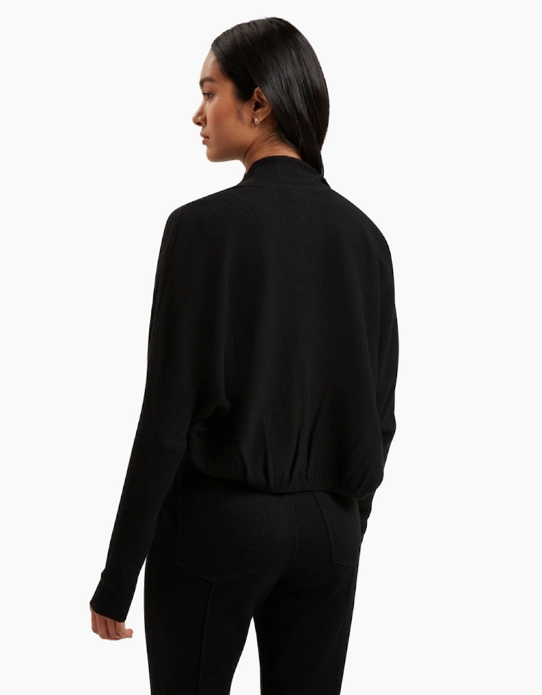 Ted Baker Gabrlaa Circular Knit Cropped Shrug Black Cardigan