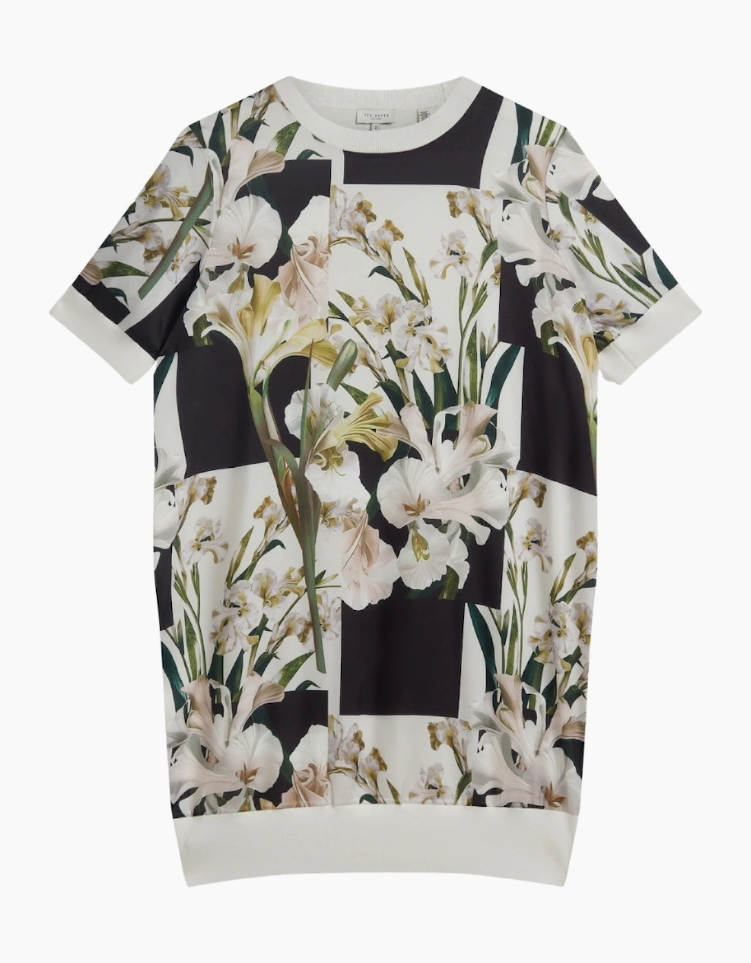 Ted Baker Women's Ted Baker Roneea Printed Woven Front Ivory Boxy Dress