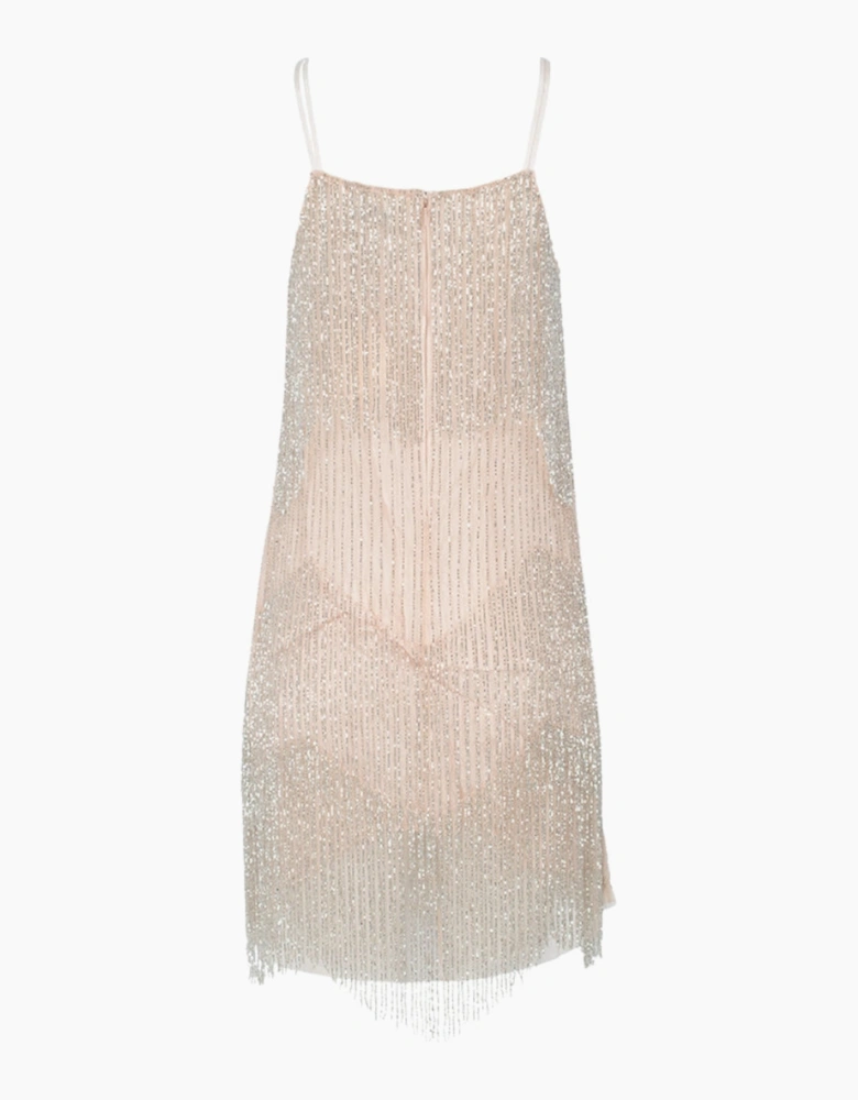 Ted Baker Diveria Nude Pink  Mini Dress With Tassels