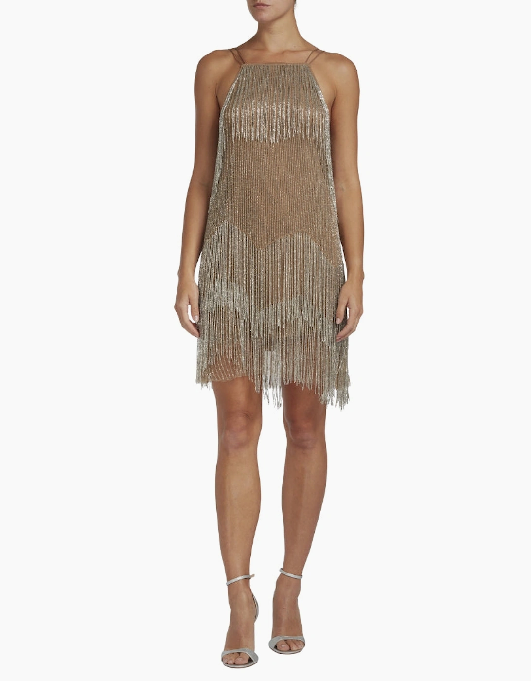 Ted Baker Diveria Nude Pink  Mini Dress With Tassels