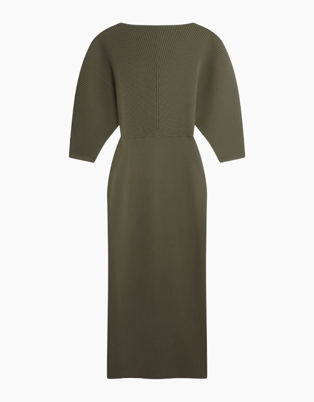 Ted Baker Women's Ted Baker Vanitha Sculptured Rib Knitted Maxi Dark Green Dress - Tan