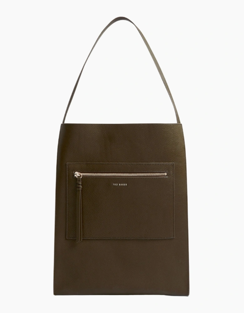 Ted Baker Soft Slouch Large Khaki Leather Tote