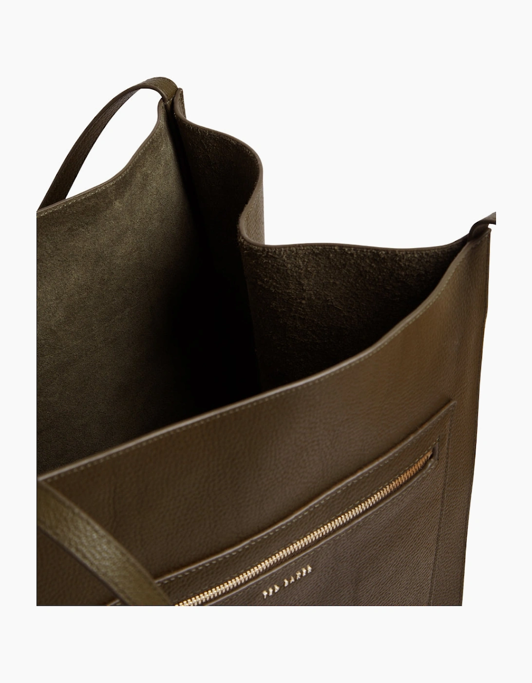 Ted Baker Soft Slouch Large Khaki Leather Tote