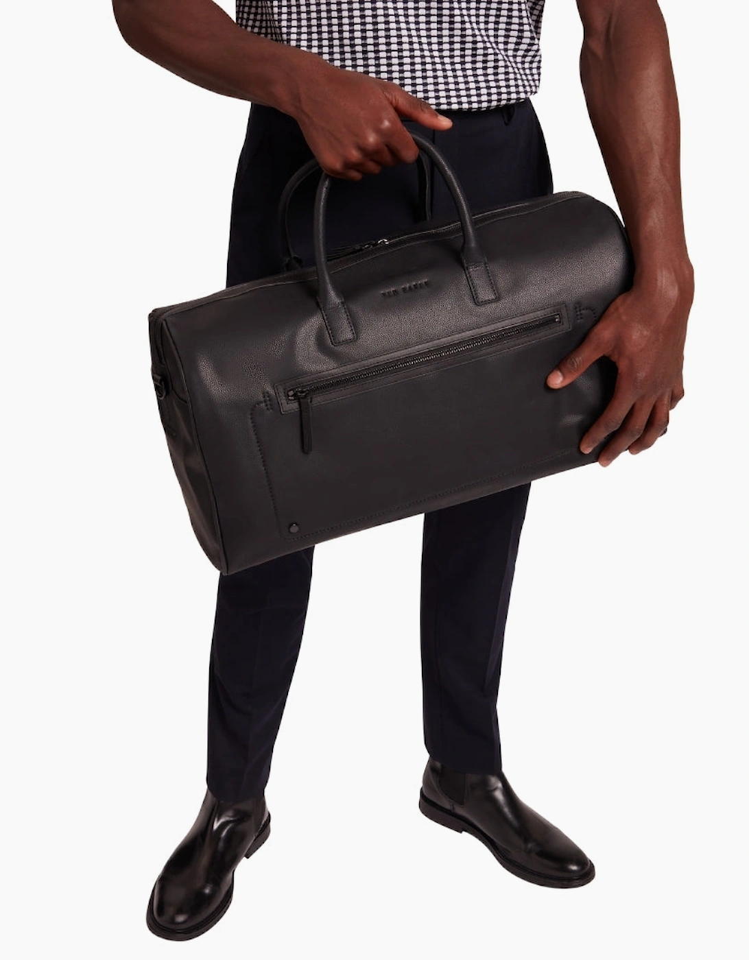 Ted Baker Landers Recycled Leather Black Holdall Bag