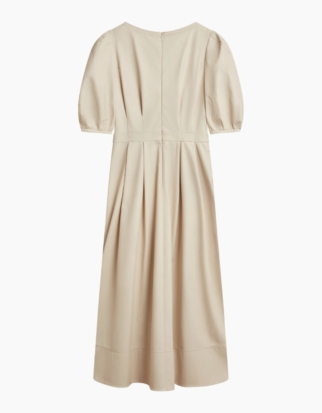 Ted Baker Tamega Faux Leather Ivory Midi Dress