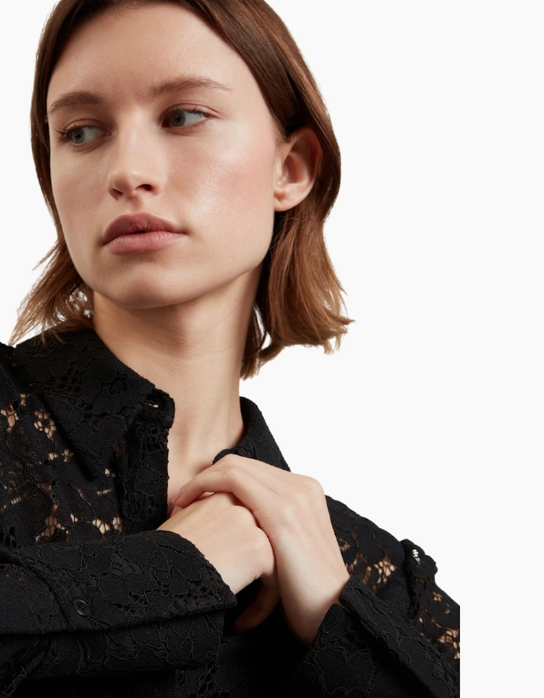 Ted Baker Genoa Longline Lace Black Shirt