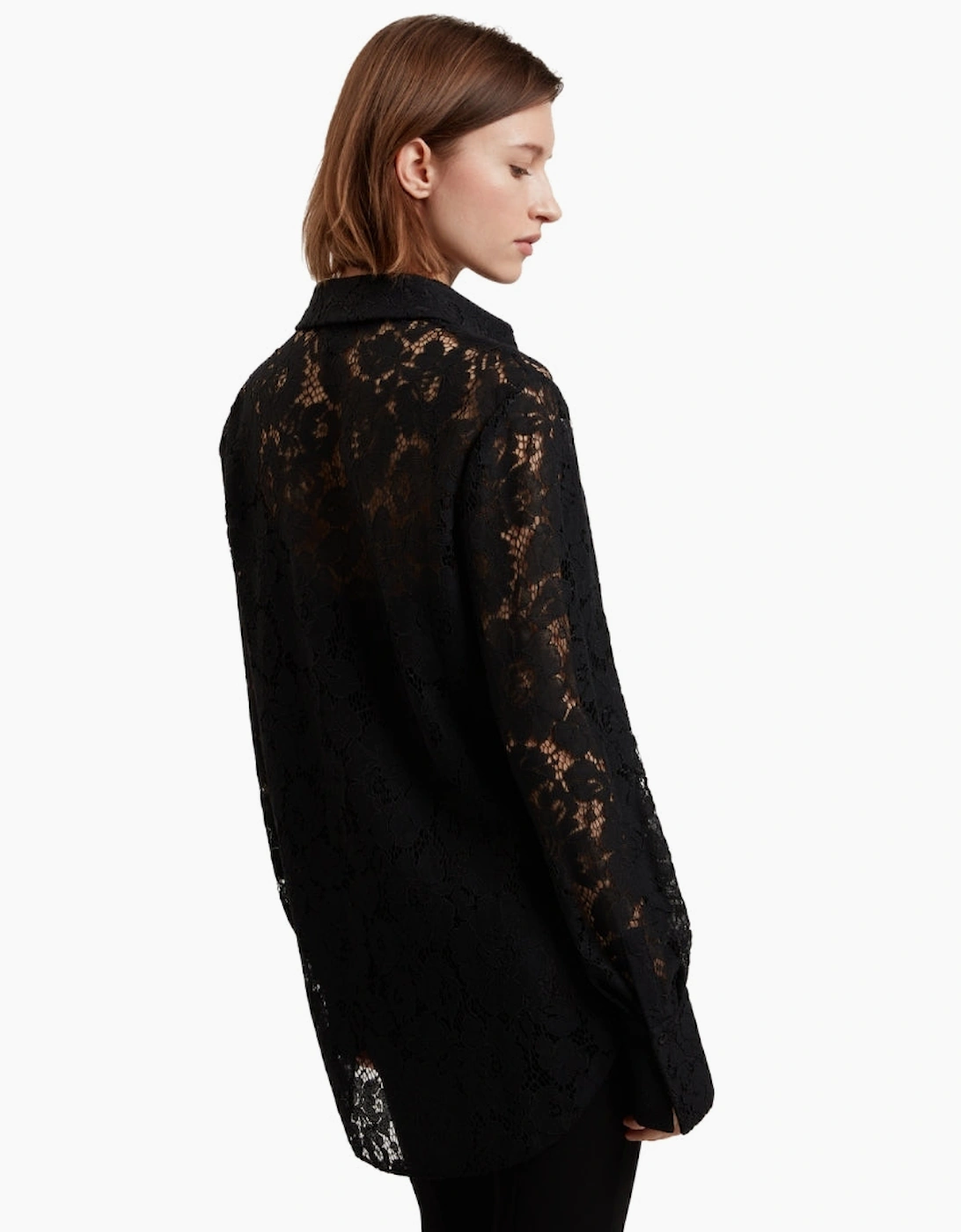 Ted Baker Genoa Longline Lace Black Shirt